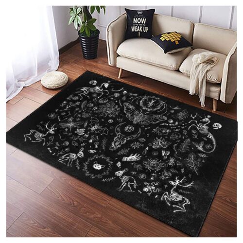 Gothic Rug, Witch Rug, Baphomet Goat Pentagram, Gothic Rug, Bat Rug, Butterfly - Picture 1 of 8