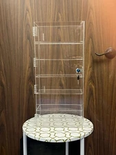 6 Shelf Clear Acrylic Display Case w/Lock Key 22"x10"x5" Custom Made in the USA