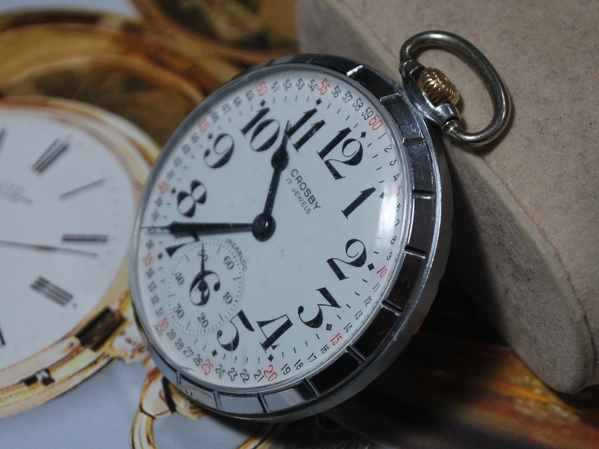 Vintage Swiss CROSBY 16s 17J Manual Wind Pocket Watch | eBay