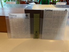 2 Cuttle Bug Embossing Folders w/ 1 Trim Festive Stripe, Give a Hoot Animals
