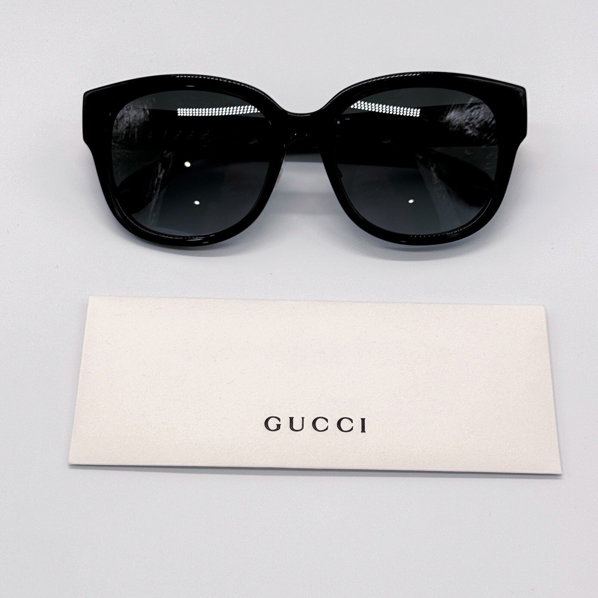 NEW GUCCI GG1409SK 001 ROUND BLACK GREY WOMEN SUNGLASSES 