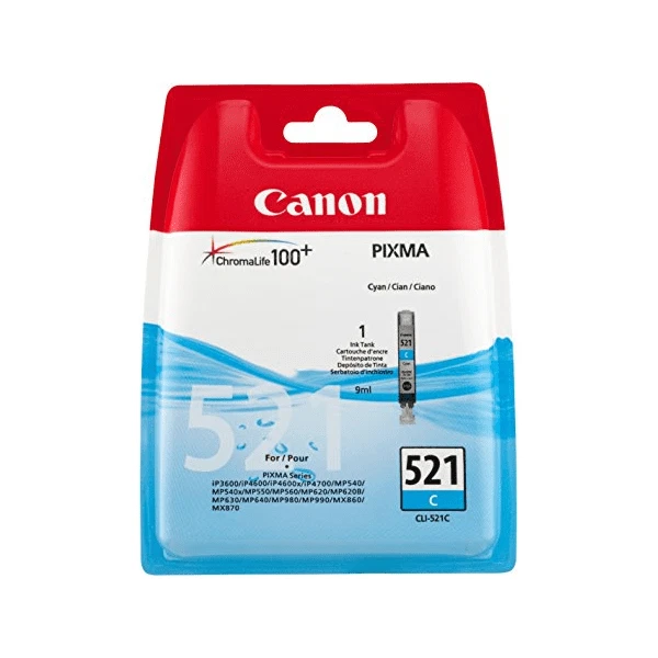 Canon CLI-521 cartouche d'encre Cyan authentique (TVA incluse) - Photo 1/1