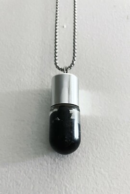 vibrationofcrystals ''black downer'' mini bottle pendant for brain's calm