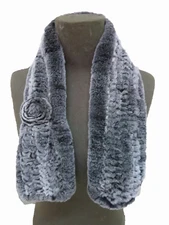 Women Winter Real Rex Rabbit Fur Scarf Neckerchief Warm Shawl Wraps Outdoor Warm