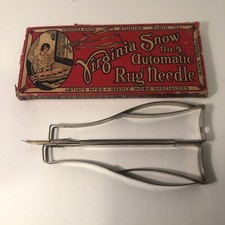 Vintage Virginia Snow Automatic Rug Needle In Original Box No 5