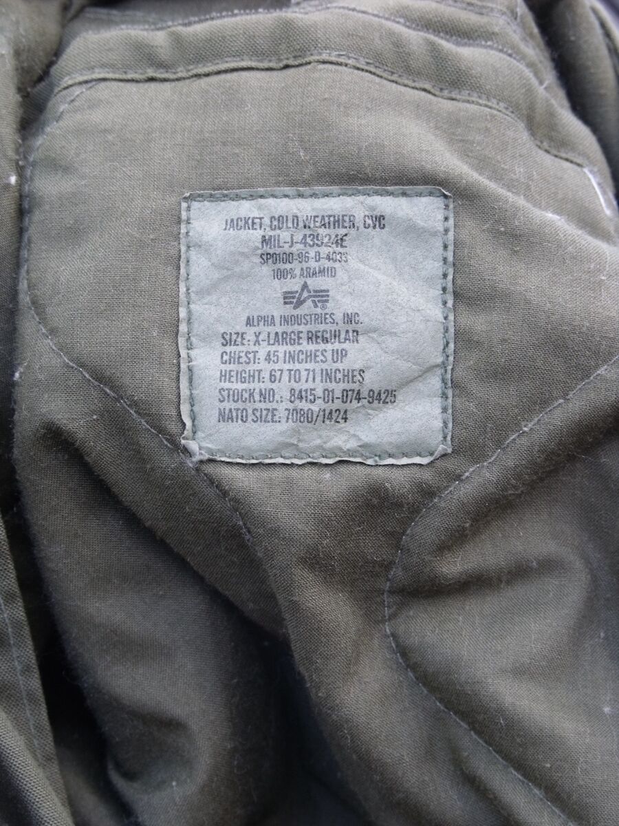 US Military Cold Weather High Temperature Resistant CVC Aramid Flyer's Jacket GI