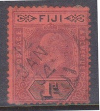 (F263-29) 1903 Fiji 1d black & red Edward VII stamp (AD)