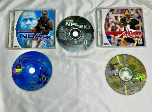 Lot of 3 Sega Dreamcast Games NFL 2K1, NFL Quarterback Club 2000, & NBA2K - Afbeelding 1 van 3