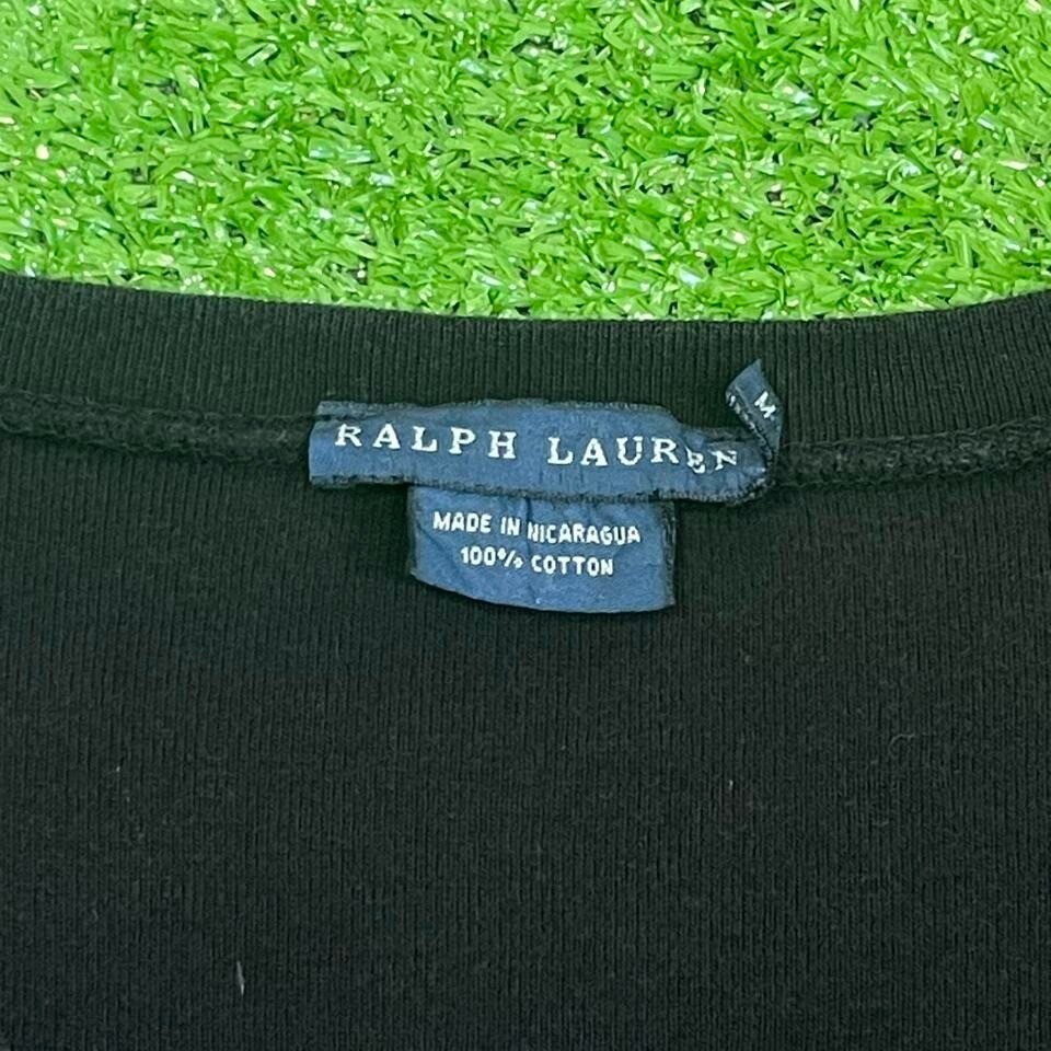 Polo vintage Y2K Ralph Lauren donna M scollo a V manica corta viola pony preppy golf