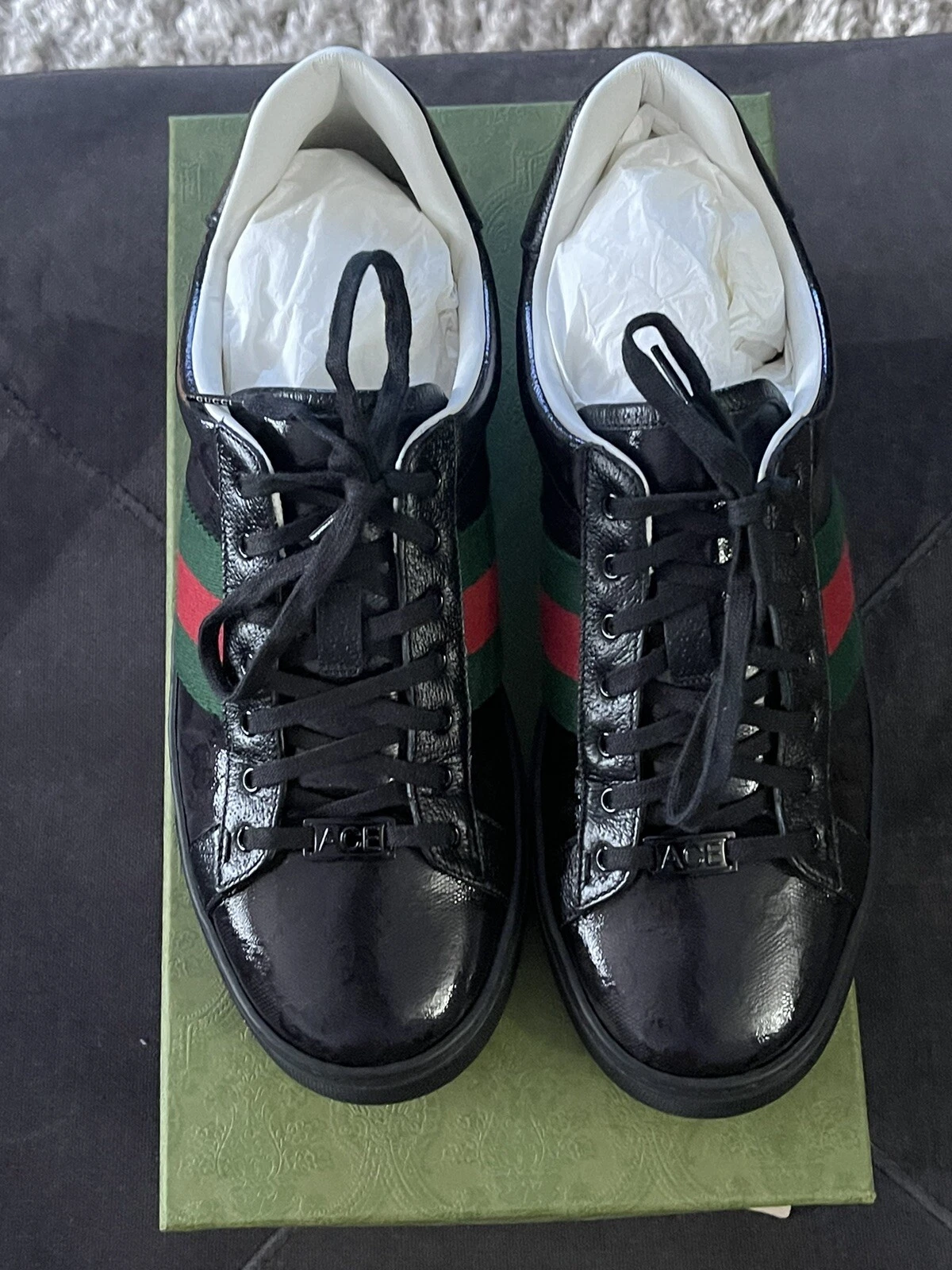 Baskets Gucci Ace GG en toile cristal Gucci taille 9,5/taille US 10,5. Porté deux fois !