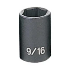 Grey Pneumatic 1018R 3/8" Drive Fractional Standard Impact Socket 9/16