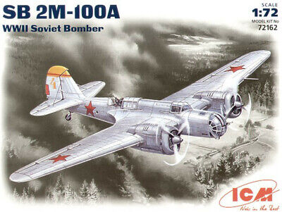 ICM 72162 WWII Soviet Bomber SB 2M-100A  1/72  plastic model kit 170 mm 