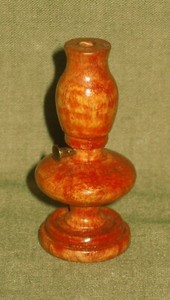 1940's HAND TURNED ELM WOOD MINIATURE KEROSENE LAMP MARKED WITH LOCAL & DATE (S)