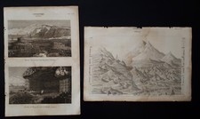 Geology - Geography : Lot 2 prints: Basalts, Orography circa 1800