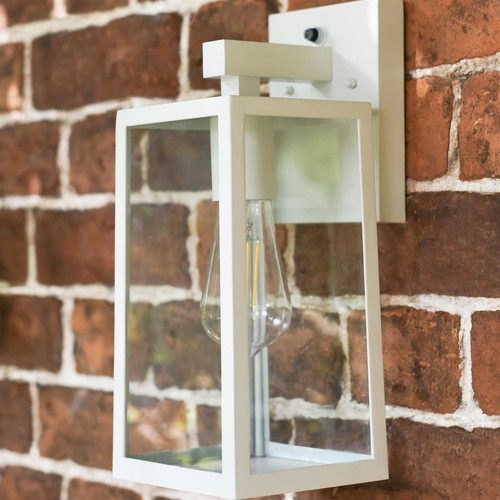 Davenport White Contemporary Outdoor Garden Wall Light - Picture 5 of 5