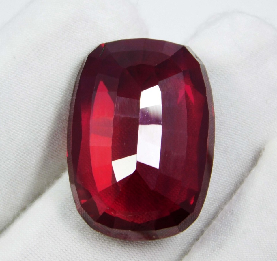 Certified 56.25 Ct Natural Red Ruby Cushion Cut Loose Gemstone Mozambique eBay