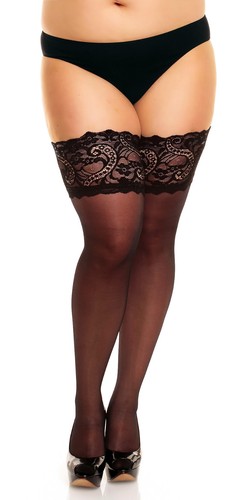 GLAMORY Couture 20 Halterlose Naht Strümpfe Gr. 40 - 62 in schwarz G-50315 - Picture 4 of 6