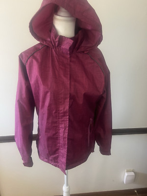 Prairie Mountain Jacket Hooded Size S Full Zip Pink Fuscia Windbreaker Women's