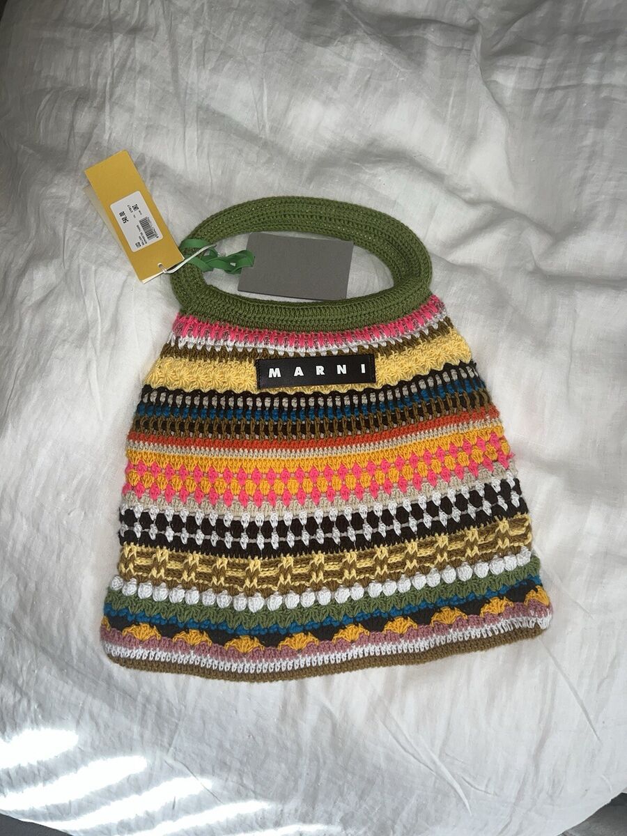 MARNI Market BAG tote Granny Multicolor stripped KNIT MARNI Market BAG tote Granny Multicolor stripped KNIT