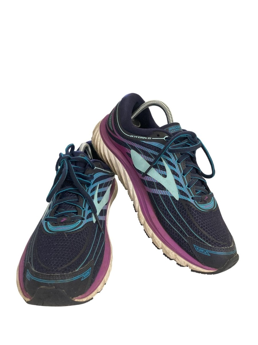 Brooks glycerin 15 Women's Size B Navy Purple sneakers super dna soles  Shoes