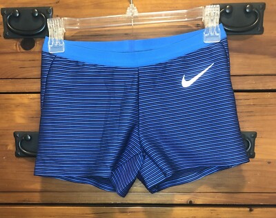 Nike Pro Elite Track & Field Shorts AO8486-000 Blue  Made In USA  Women s Size S