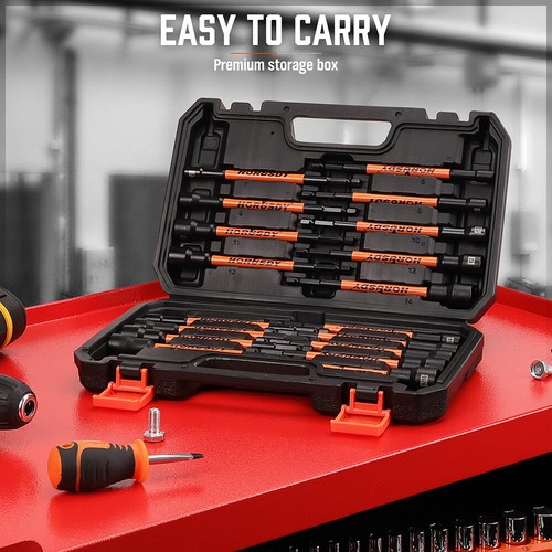 HORUSDY 18Pc Magnetic Nut Driver Set SAE Metric Nut Driver Set Impact Drill Tool - Picture 7 of 10