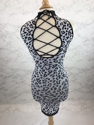 Free People Women's White And Black Bodycon Turtleneck Dress Sz Xs/S 16