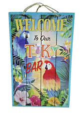 Welcome to Our Tiki Bar Glitter Hanging Sign