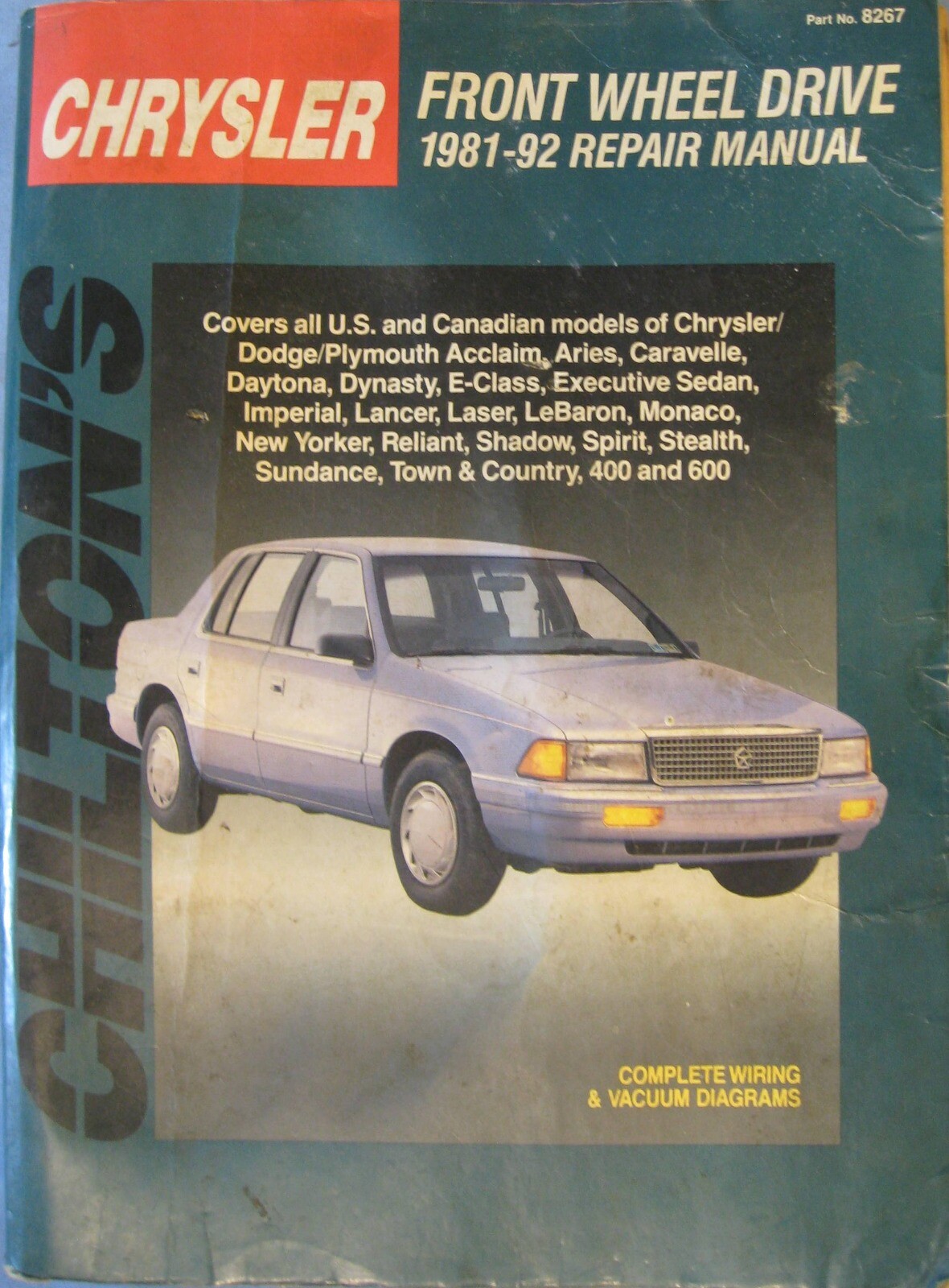 8267 Chilton Repair Manual CHRYSLER Front Wheel Drive 1981-92 for sale  online | eBay