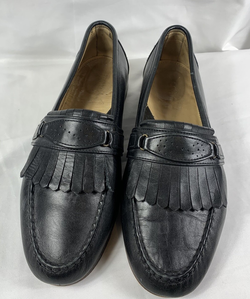 Vintage FootJoy Kiltie Loafers Dress Shoes Black Leather  display picture 3