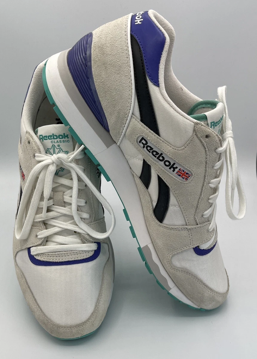 Murmullo autoridad negativo Reebok GL6000 Classic Athletic Sneaker Mens Size 12 White Teal Purple HTF  Color | eBay