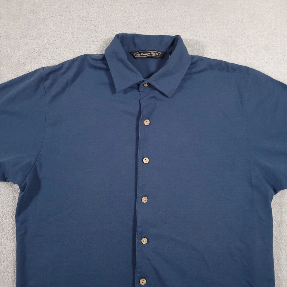 The Havanera Shirt Co Camisa Hawaiana Para Hombres Mediana Azul Abotonada Playa Foto 3 de 4