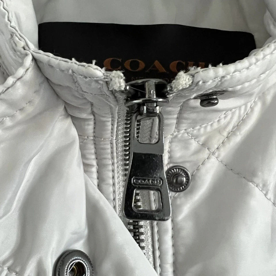 Coach Quilted Jacket Size S Cream - Image 4 of 4