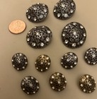 11 Beautiful Vintage Metal / Rhinestone Buttons / 2 Sizes - Fashion, Jewelry — photo 2