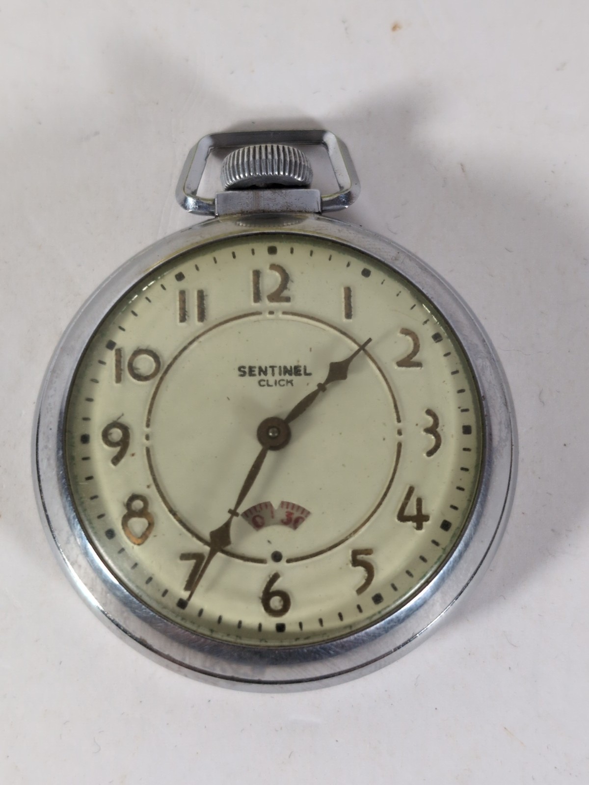 VINTAGE SENTINEL CLICK SECOMETER SECONDS RUNNING POCKET WATCH PARTS ONLY