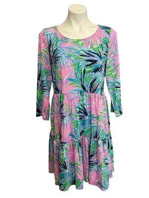 Lilly Pulitzer Geanna Swing Dress Gecko Green Beach Bash - Size L