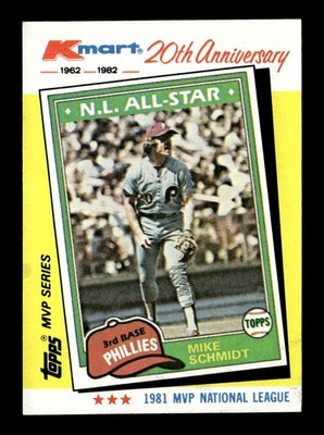 1982 Topps Kmart 20th Anniversary AL & NL MVP's #41 Mike Schmidt