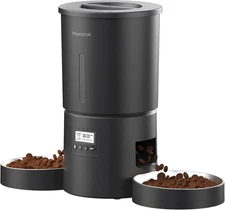 Dual Automatic Cat Feeder 2 Cats,6 Meals/Day,12 Portions/Meal,4.2L Dual Power Do
