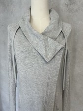 Lululemon Coast Wrap II Womens Jacket 2 Heather Gray Long Sleeve Pockets Logo