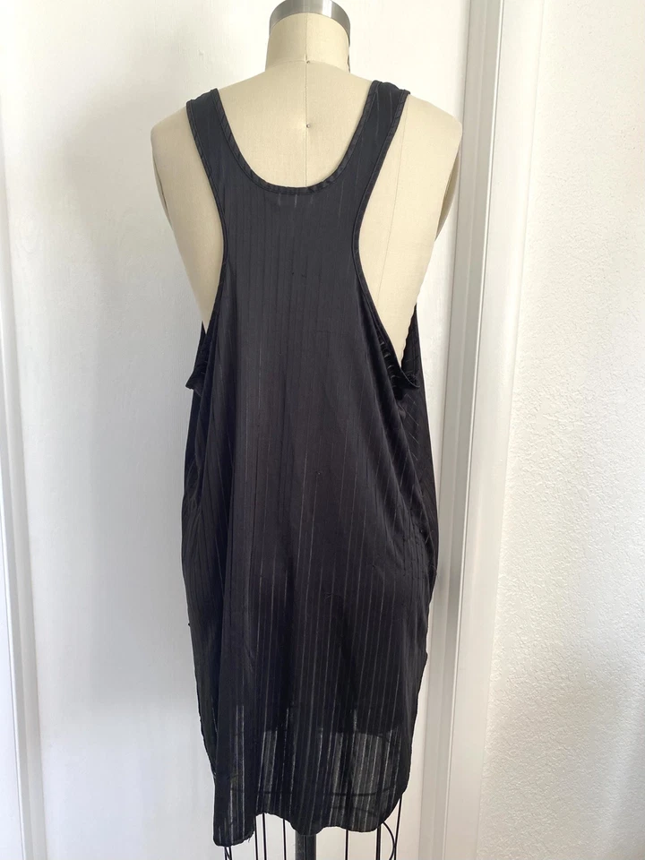 De Colección SEDOSO Suave Negro Camisón Largo Brillante Nylon Vestido Ropa Encubierta Talla L Foto 4 de 4