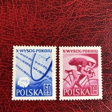 Poland Stamps 1957 MNH International Bicycle Peace Race