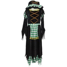 Verkleidung, Gr&ouml;&szlig;e: 152, Polyester, Schwarz/Gr&uuml;n/Wei&szlig;/Orange, Streifen #u9v