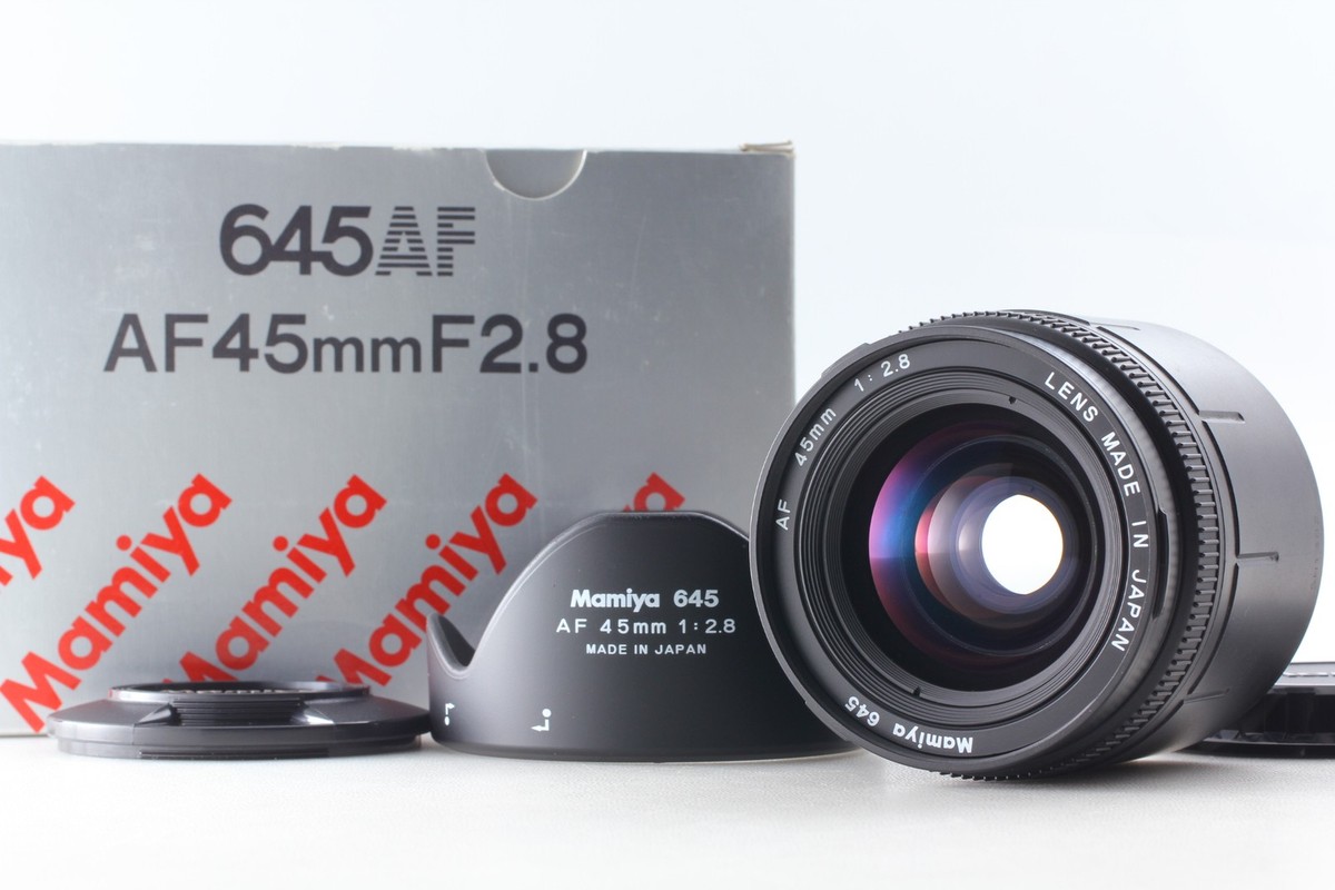 マミヤ Mamiya 645AFDⅡ Unused in BOX w/ Hood】 Mamiya 645 AF 45mm F/2.8 Lens for