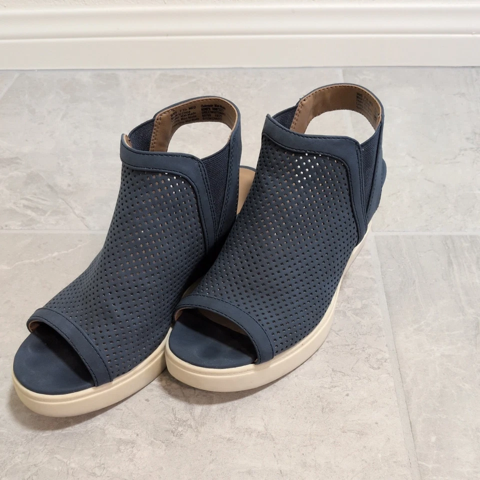 СИНИЕ САНДАЛИИ SONOMA ЖЕНСКИЕ 7,5 ОБУВЬ С ОТКРЫТЫМ НОСКОМ РЕМЕШОК НА ЛОДЫЖКЕ - Изображение 2 из 4