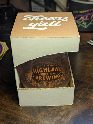 HIGHLAND BREWING ASHEVILLE Cold Mountain Winter Ale Stemless Beer or Wine Glass 
