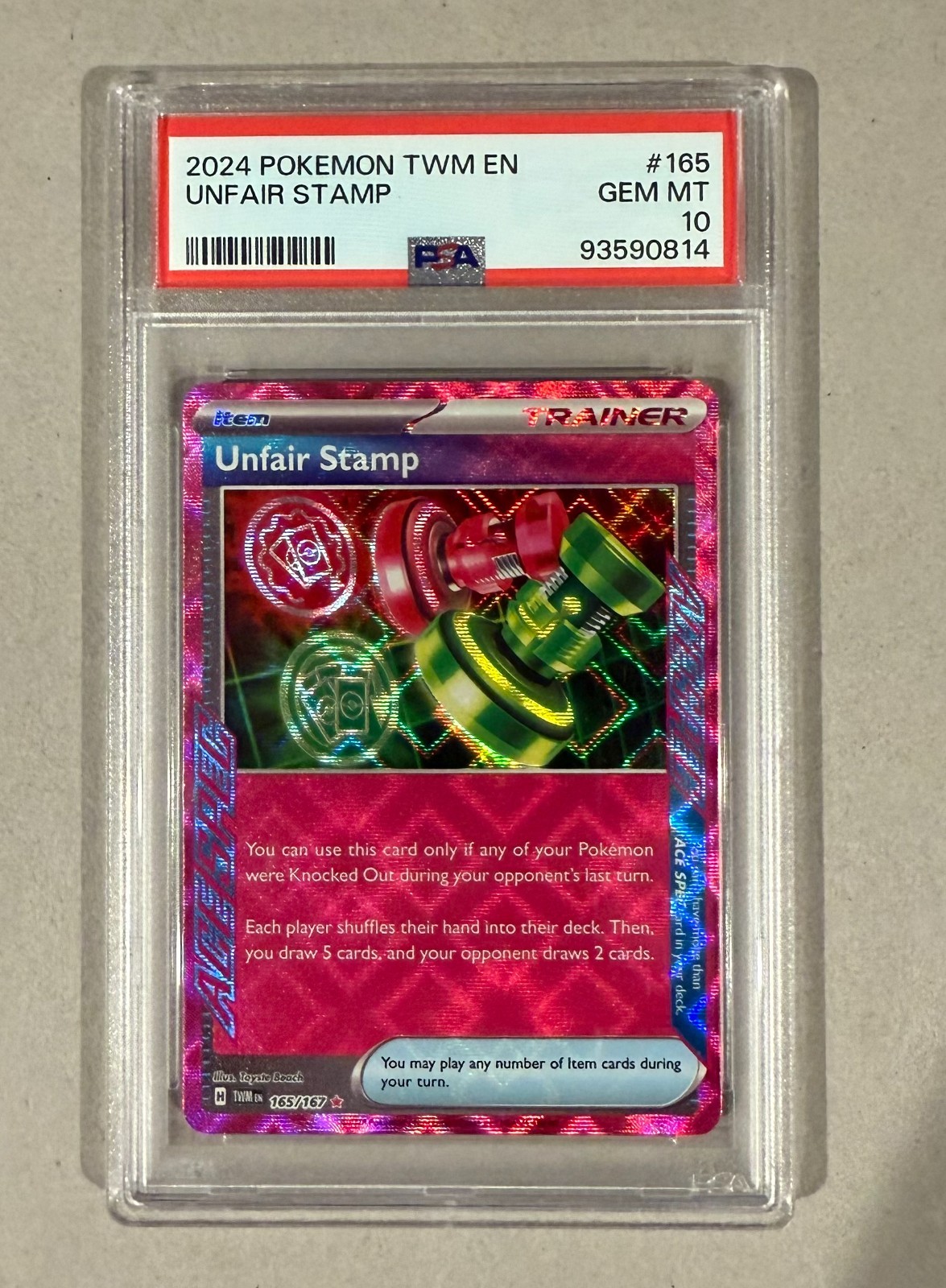 Unfair Stamp 165/167 Sv06: Twilight Masquerade Holo PSA 10