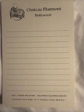 Chateau Marmont Notepad Un-used Los Angeles Hotel