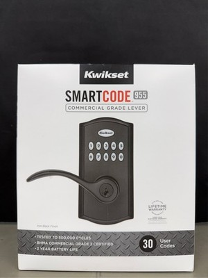 Kwikset SmartCode 955 Matte Black Single Cylinder Electronic Handle Lighted Keyp
