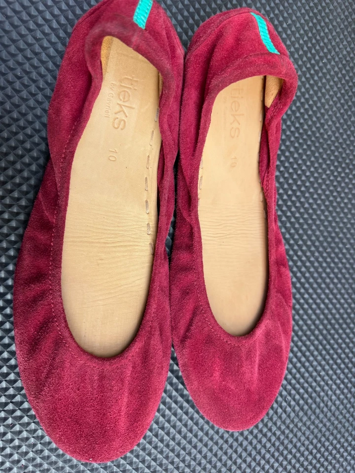 Zapatos sin cordones Tieks Flats para mujer 10 Rouge rojo oscuro gamuza cuero ballet Foto 4 de 4
