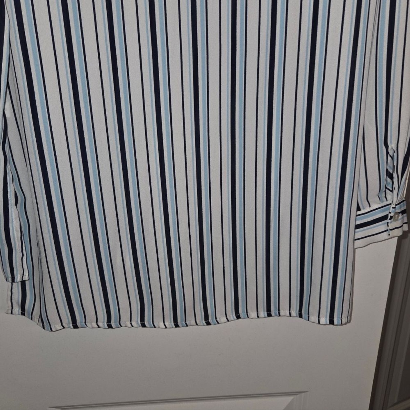 Spense Pinstriped Button Front Blouse - image 11